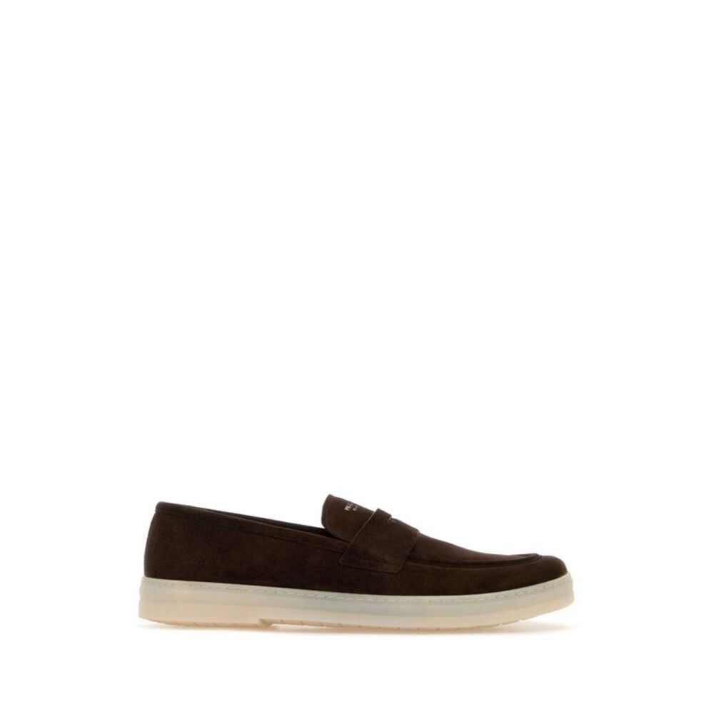 Prada Men Dark Brown Suede Loafers - Picture 1 of 2